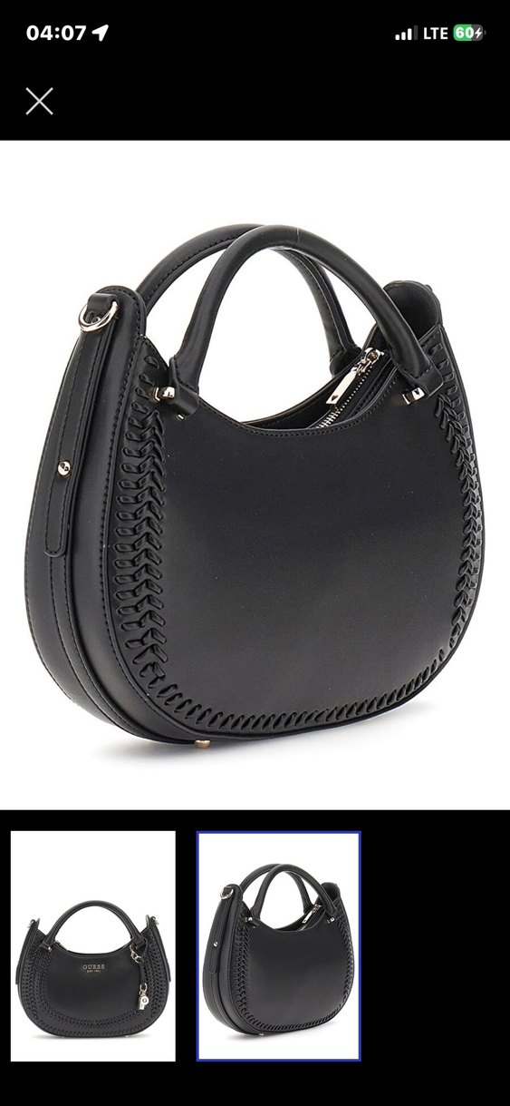 GUESS Siyah Deri Kadın Omuz Çantası - Görsel 2