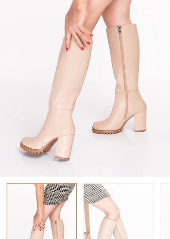 Bej Kadın Çizme - Görsel 3