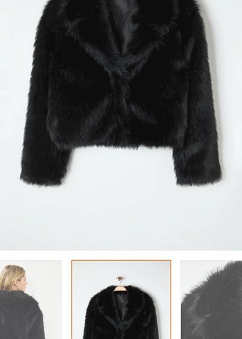 Kadın Siyah Midi Boy Kürk Ceket - Görsel 4