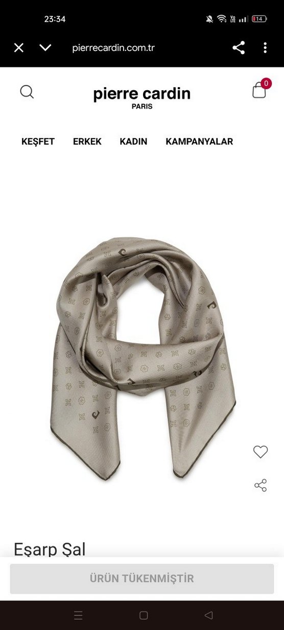 Bej Baskılı Kadın Şal Pierre Cardin - Görsel 3