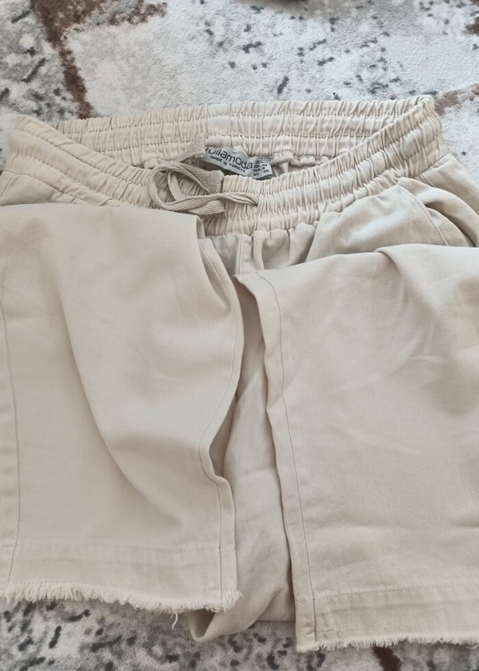 Keten bej pantolon  - Görsel 2