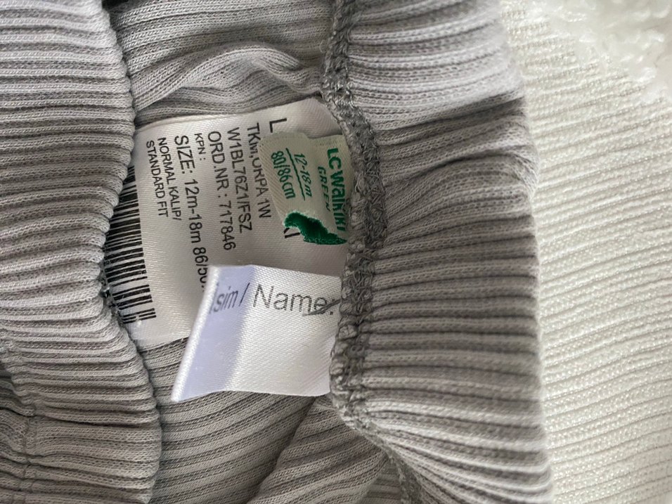 Kız Çocuk Gri Pliseli Tayt - Görsel 4