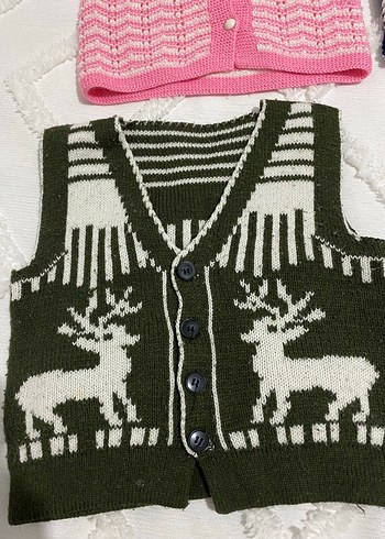 Kız /erkek Çocuk Örgü Kolsuz Desenli Yelekler - Görsel 6