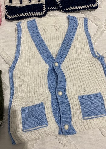 Kız /erkek Çocuk Örgü Kolsuz Desenli Yelekler - Görsel 5