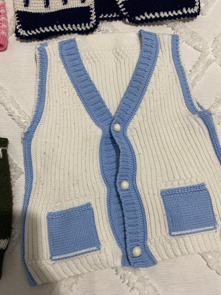 Kız /erkek Çocuk Örgü Kolsuz Desenli Yelekler - Görsel 5