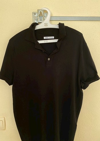 Erkek Siyah Polo Yaka Kısa Kollu Tişört