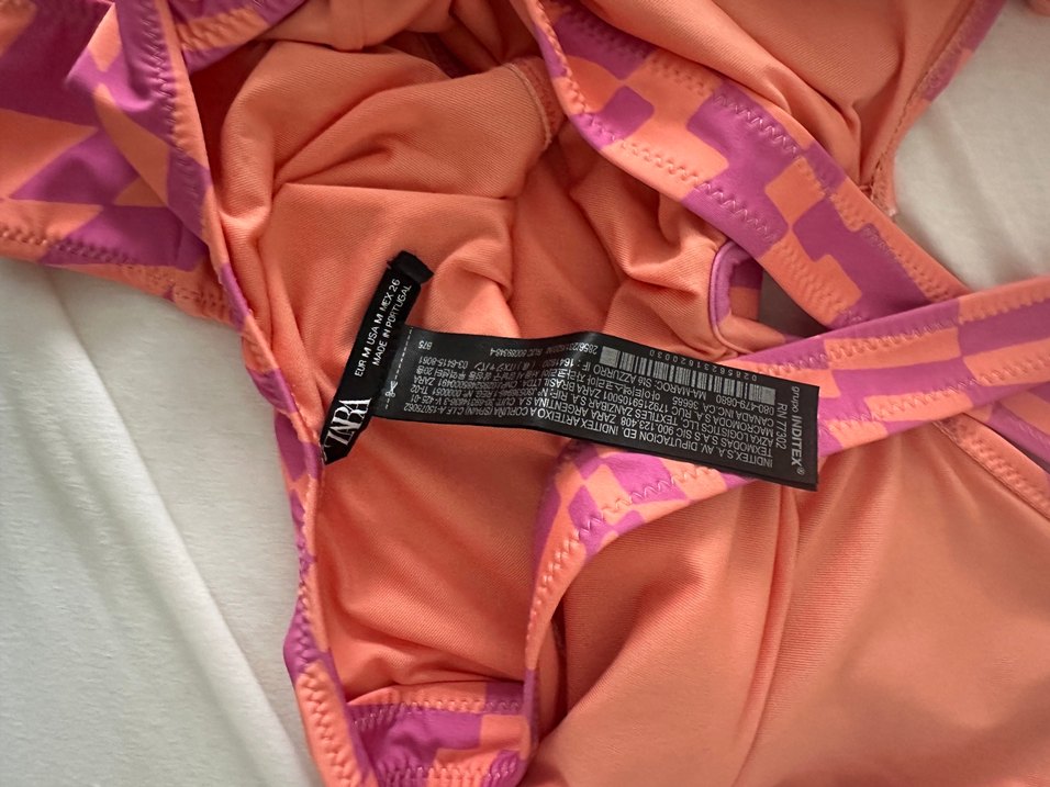 Zara Pembe-Turuncu Desenli Mayo - Görsel 3