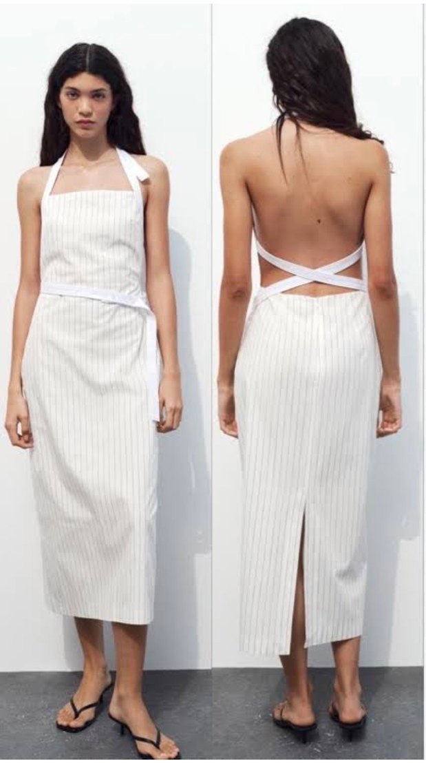 Zara Çizgili Elbise - Görsel 3