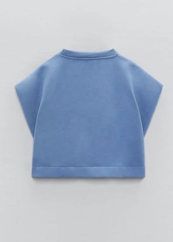 Zara Vatkalı crop tişört - Görsel 9