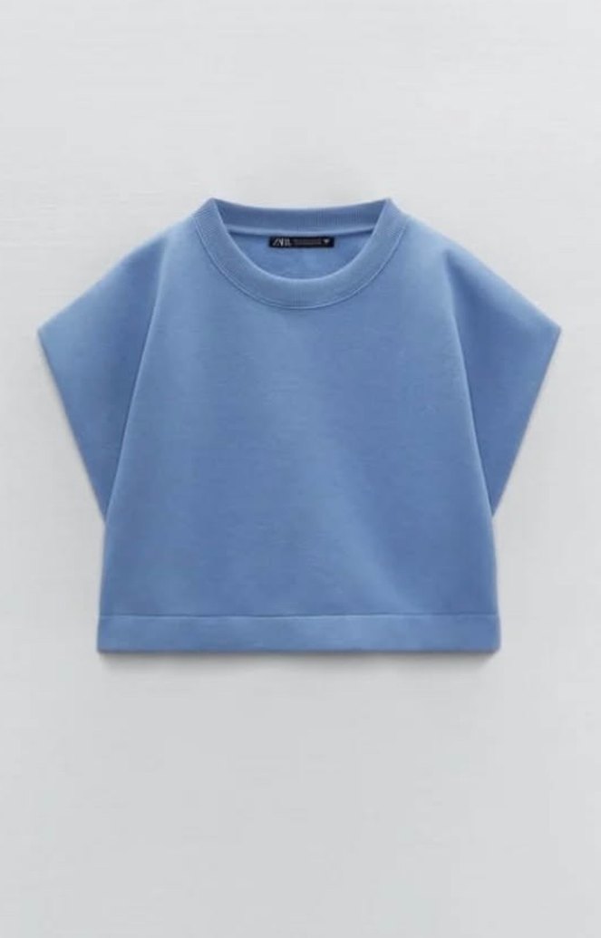 Zara Vatkalı crop tişört - Görsel 2