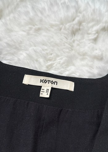 Koton Önden Bağlamalı Fiyonklu V Yaka Siyah Mini Yelek - Görsel 6