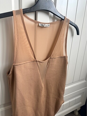 Zara Zara Transparan çıtçıtlı body bluz