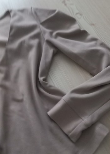 s Beden Ekinoks marka V Yaka vizon renk Kadın Bluz, Uzun Kollu
