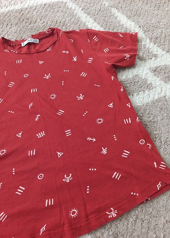 Kırmızı Baskılı kadin Tişörtü - Görsel 2