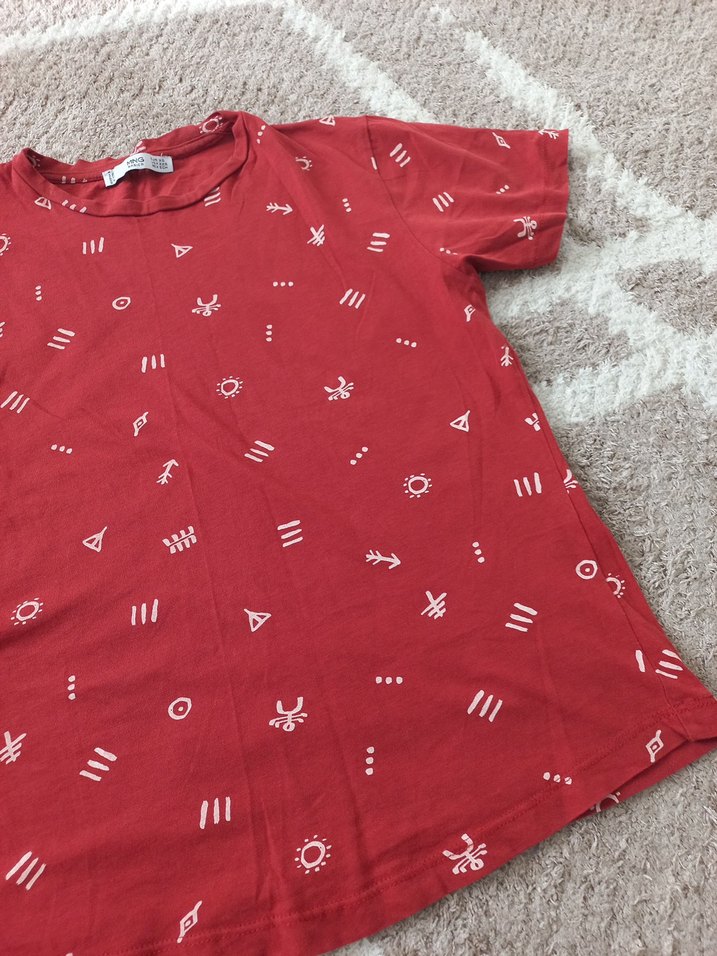 Kırmızı Baskılı kadin Tişörtü - Görsel 2