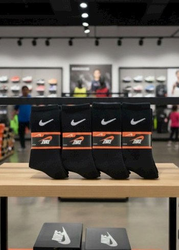 12 Çift Beyaz veya Siyah Nike Tenis Çorap - Görsel 9