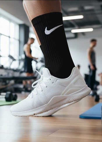 12 Çift Beyaz veya Siyah Nike Tenis Çorap - Görsel 5