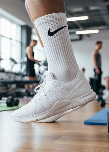 12 Çift Beyaz veya Siyah Nike Tenis Çorap - Görsel 4