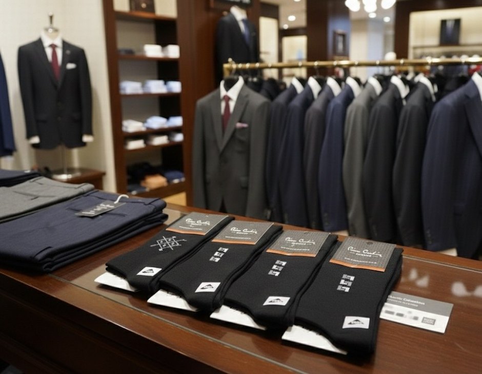 12 Çift Pierre Cardin Siyah Pamuklu Çorap - Görsel 2