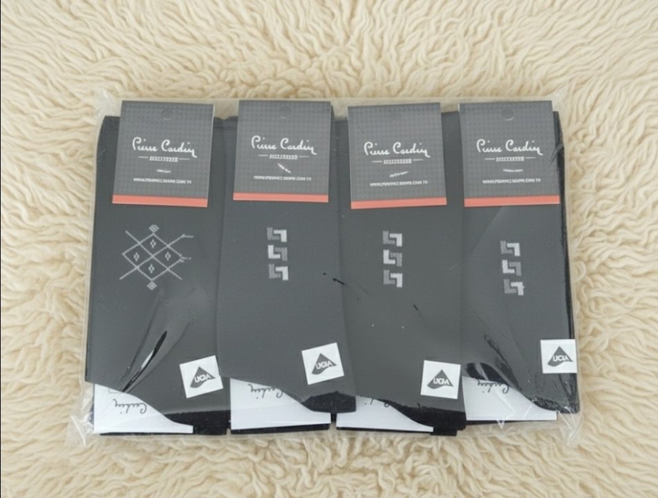 12 Çift Pierre Cardin Siyah Pamuklu Çorap - Görsel 3