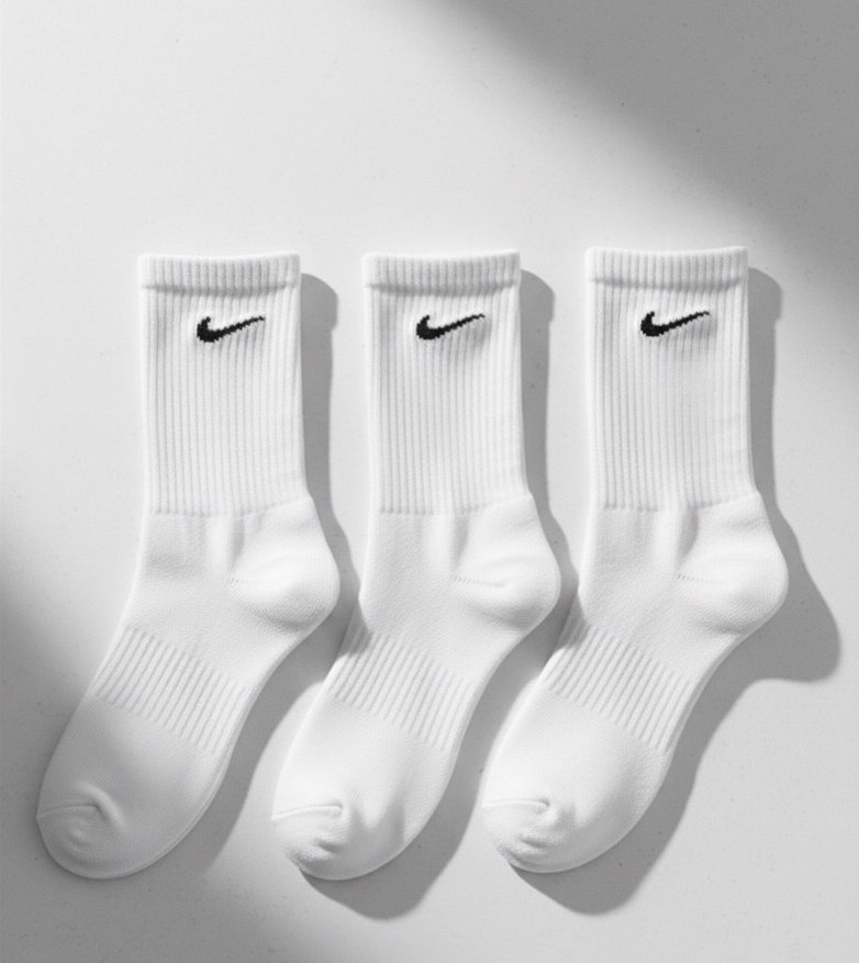 12 Çift Nike Beyaz Kolej Çorap - Görsel 5