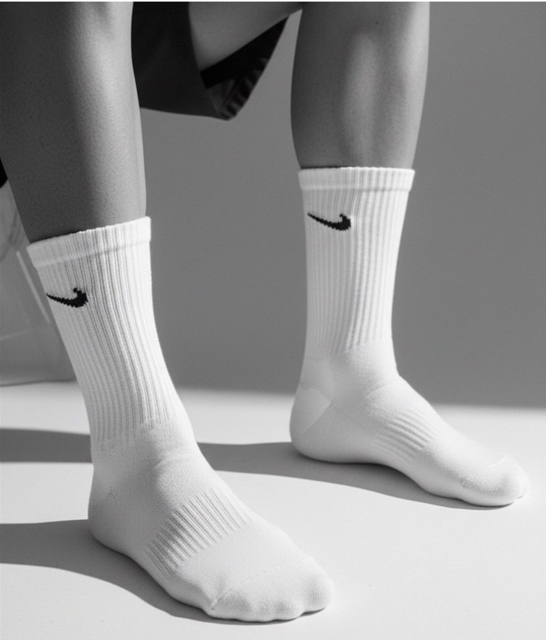 12 Çift Nike Beyaz Kolej Çorap - Görsel 4