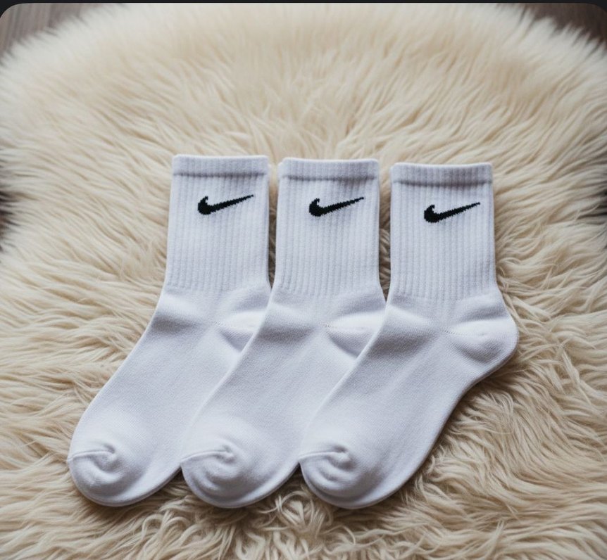 12 Çift Nike Beyaz Kolej Çorap - Görsel 2