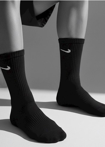 12 Çift Siyah Nike Kolej Çorap - Görsel 3