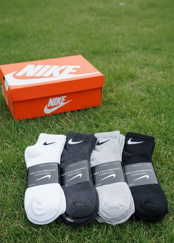 12 Çift Karışık Renk Nike Spor Çorap - Görsel 3