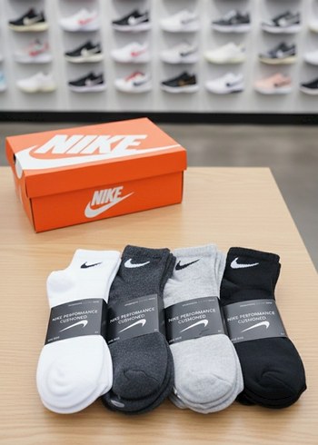 12 Çift Karışık Renk Nike Spor Çorap - Görsel 2