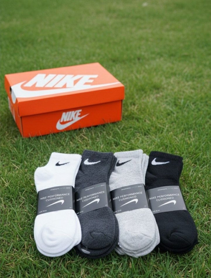 12 Çift Karışık Renk Nike Spor Çorap - Görsel 3