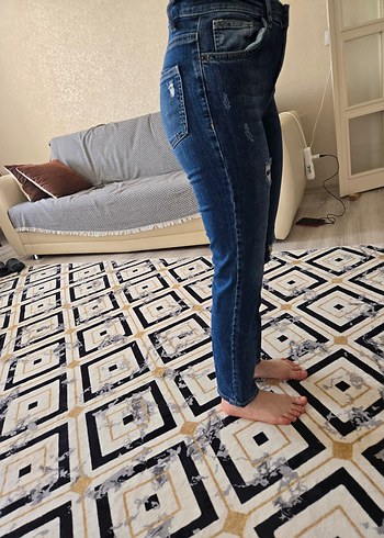 Lc Waikiki Kadın Mavi Baskılı Dar Kesim Jean