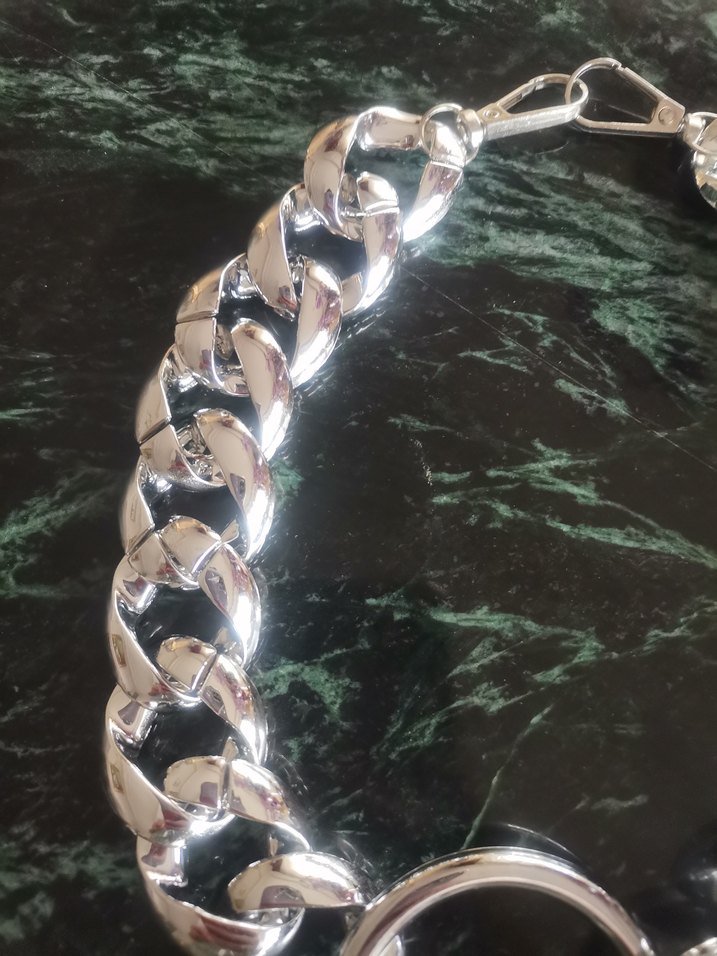 Gri Yılan Desenli Zıncır kolye - Görsel 4