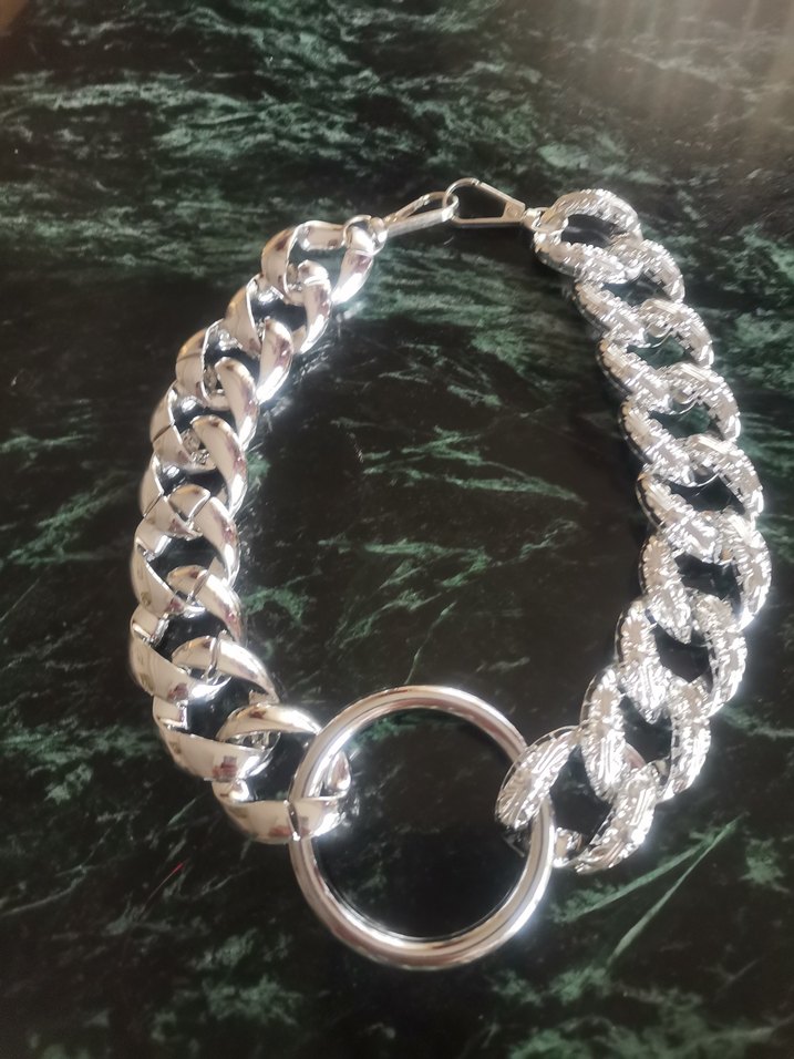 Gri Yılan Desenli Zıncır kolye - Görsel 2