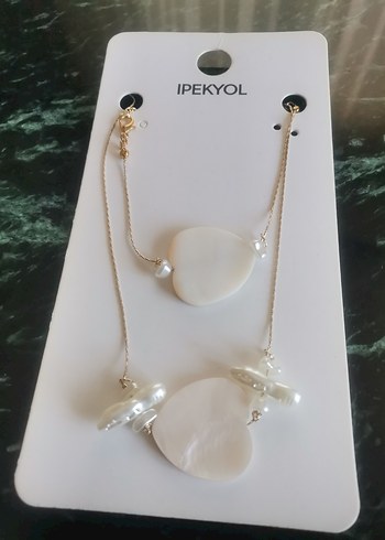 ipekyol Kalplı kolye bıleklık