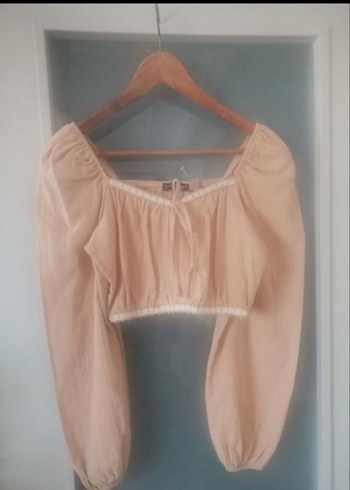 Bej Bohem Uzun Kollu Kadın Bluz - Görsel 2