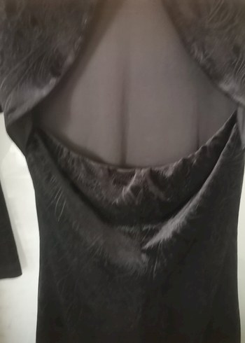 s Beden Uzun Kollu Siyah Midi Gotik Elbise