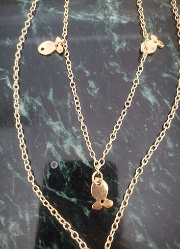 Accessorize 2 adet Sarı zıncırlı kolye
