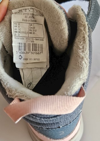 Decathlon Kız Çocuk ici muflonlu Gri Pembe Bot