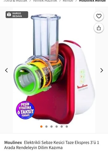 Moulinex Elektrikli Sebze Kesici 3'ü 1