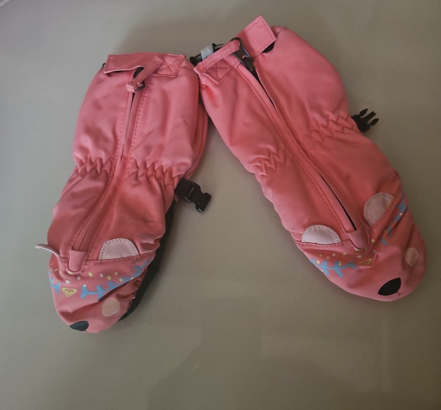 Kız Çocuk Fermuarlı Pembe Kayak Eldiveni - Görsel 3