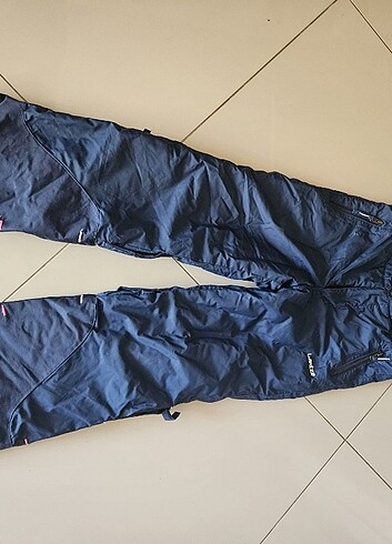9 Yaş Beden lacivert Renk Cocuk Su Geçirmez Sıcak Tutan Askılı Kayak Snowboard Pantolonu