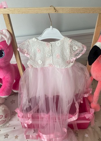 6-9 Ay Beden pembe Renk Tüllü kuyruk detaylı abiye