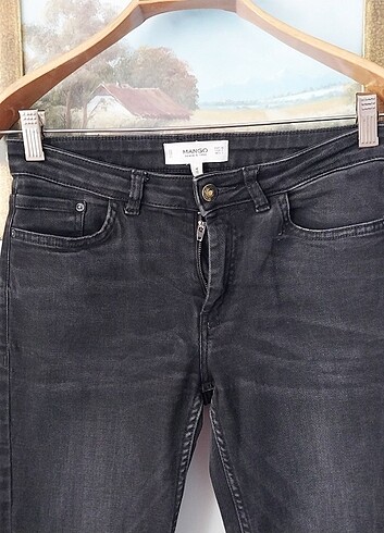 36 Beden Mango Kadın Siyah Kot Pantolon