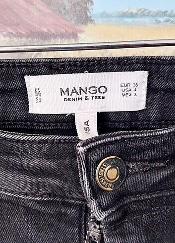 36 Beden siyah Renk Mango Kadın Siyah Kot Pantolon