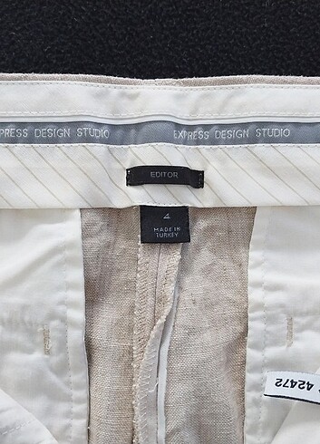 38 Beden Express Bej Keten Pantolon