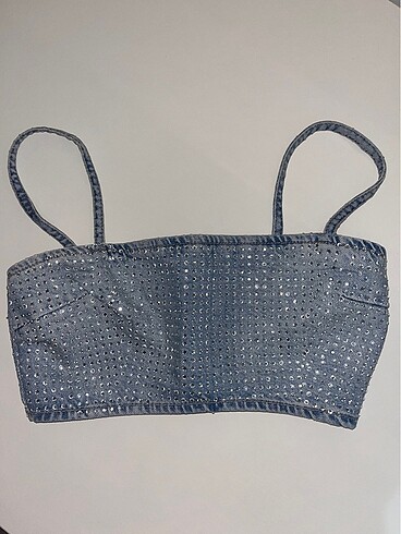 Zara taşlı crop