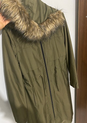 Kadın Haki Uzun / ara boy mont - Görsel 2