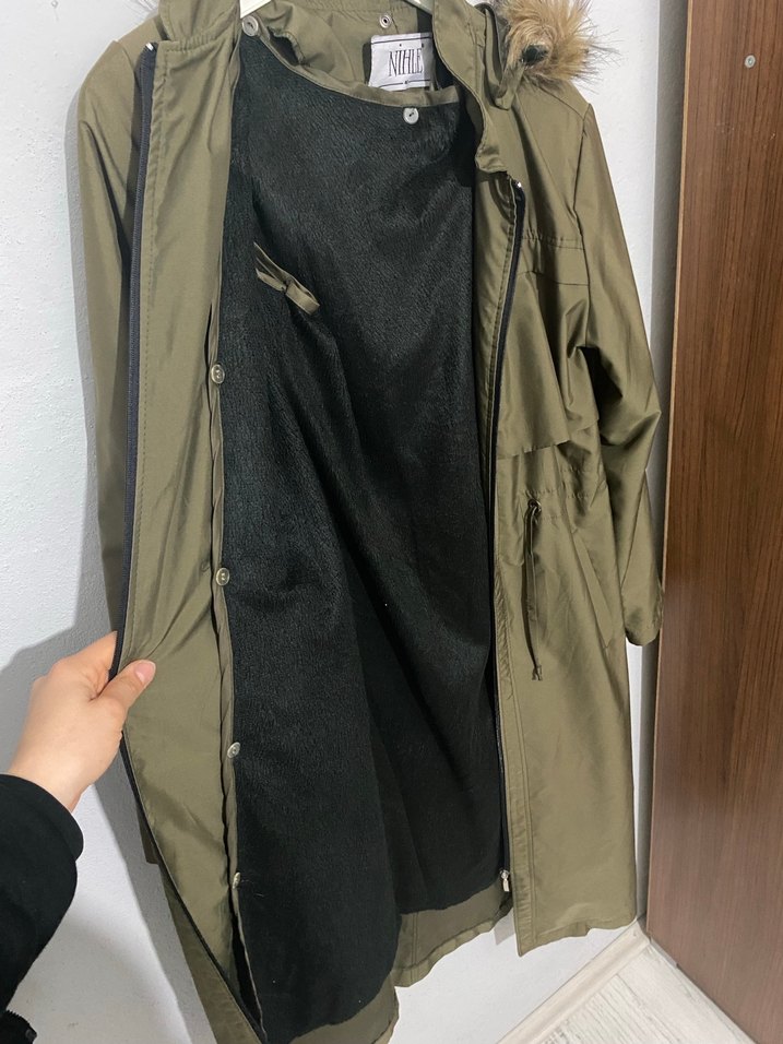 Kadın Haki Uzun / ara boy mont - Görsel 5