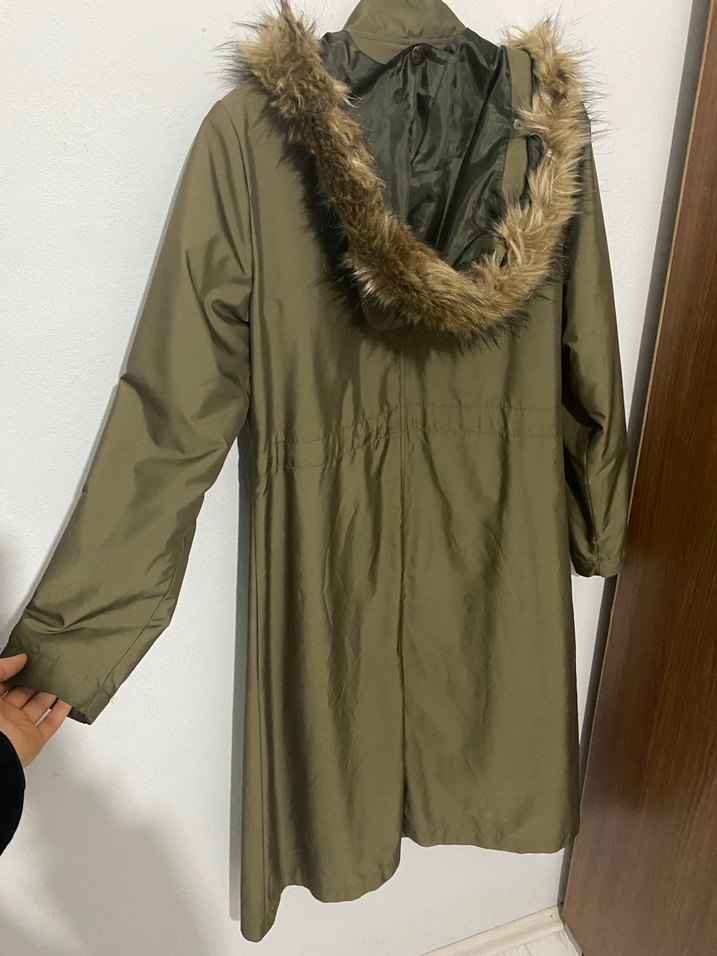 Kadın Haki Uzun / ara boy mont - Görsel 3